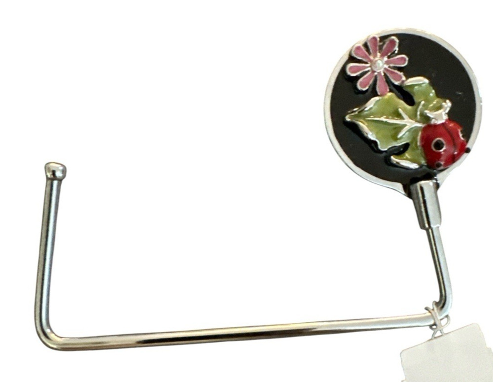 SPRING STREET BLACK FLOWER LADY BAG HANDBAG HOLDER PURSE HOOK NEW
